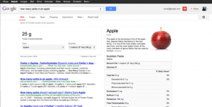 Google informazioni nutrizionali.