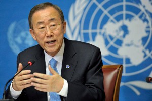 Il segretario generale dell'ONU Ban Ki-Moon.