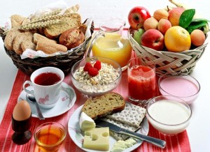 Colazione con la frutta.